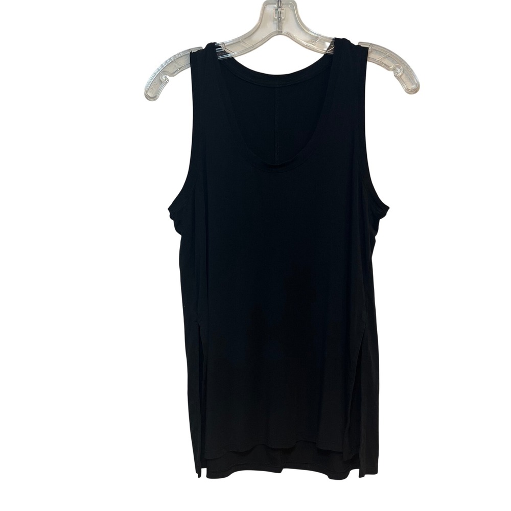 Lululemon Tank Top Sleeveless Black Shirt Modal Silk Side Slit Estimated Medium